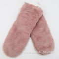 PINK PV fleece home socks non-slip women's socks